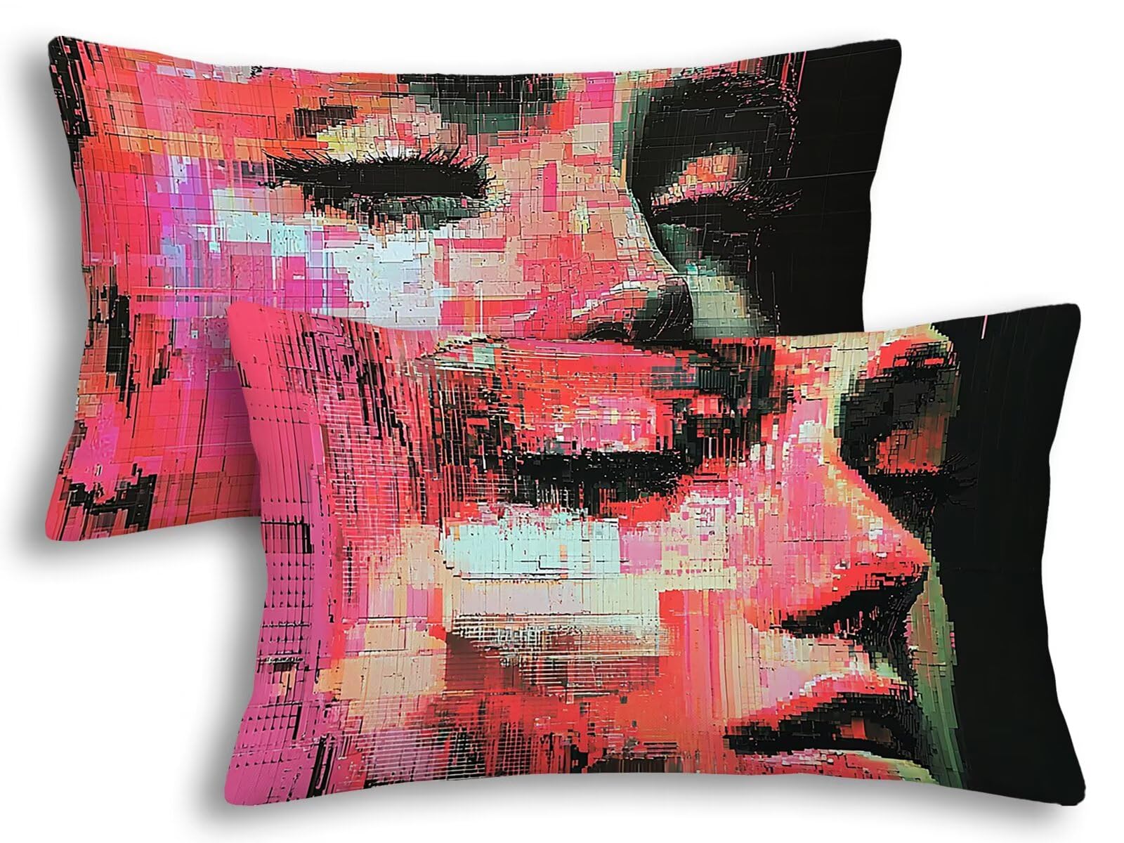 Housse coussin extérieur imperméable en lin tissé haut de gamme rose