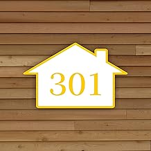 ABAJ Acrylic with Gold Embossed Letters with Mirror Shine Personalized/Home Door Name Plate/Number Plate/Ideal for Home/Clinic/Store/Shop/Office & Outdoor Use (White, 8 * 4 Inch)