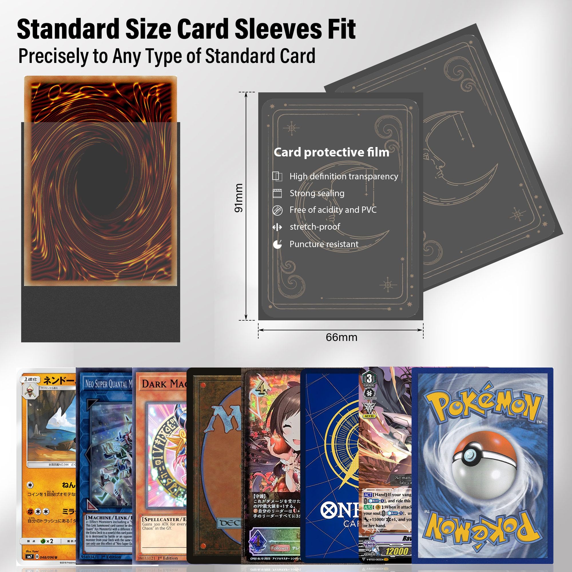 400Pcs Soft Card Sleeves Standard Size 66 x 91 mm Black Penny Sleeves for  Magic The Gathering,Yugioh, MTG, Trading Card Sleeves Clear Deck Protectors  Card Waterproof Dustproof Wear-Free - BigaMart
