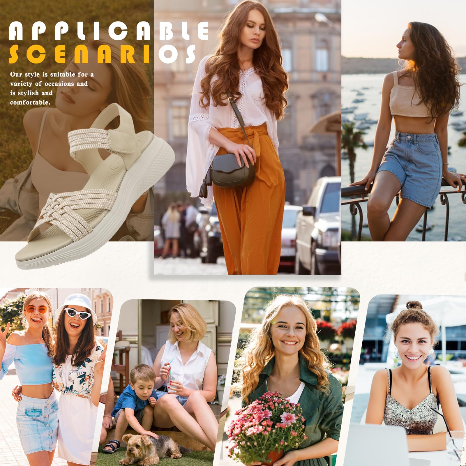 Sandalias Mujer Verano Comodas Zapatos con Punta Abierta