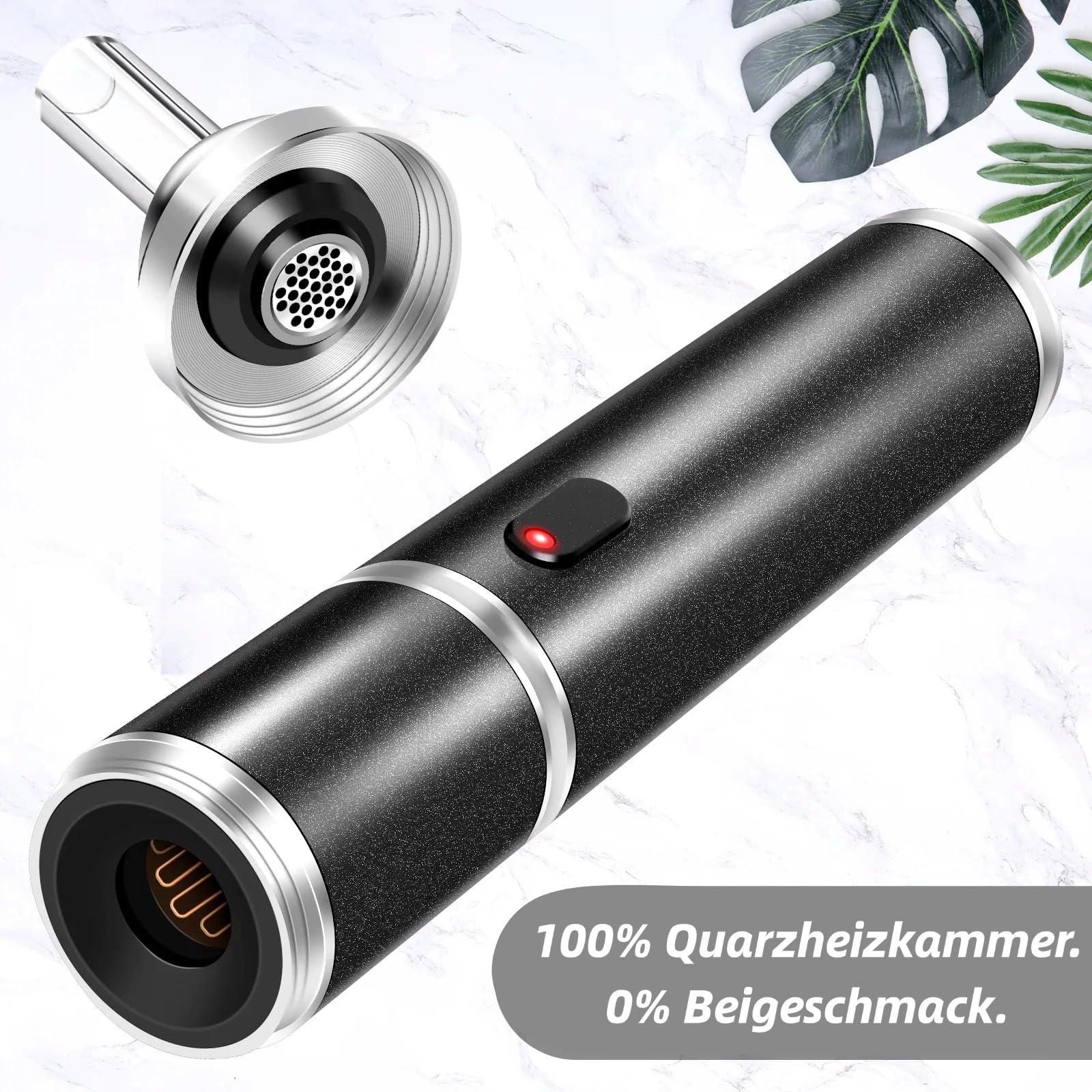 Kräuter Vaporizer aus Vollmetall | Premium Konvektions-Verdampfer mit Ausziehbarem Glasmundstück & Quarz-Heizkammer & Ein-Knopf Bedienung | Sauber & Intensiv(EX-PEN)