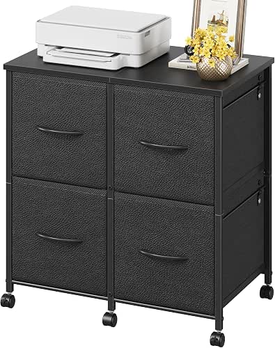 HIGDBFE 4 Drawer Lateral File Cabinet, Mobile Filing Cabinet for