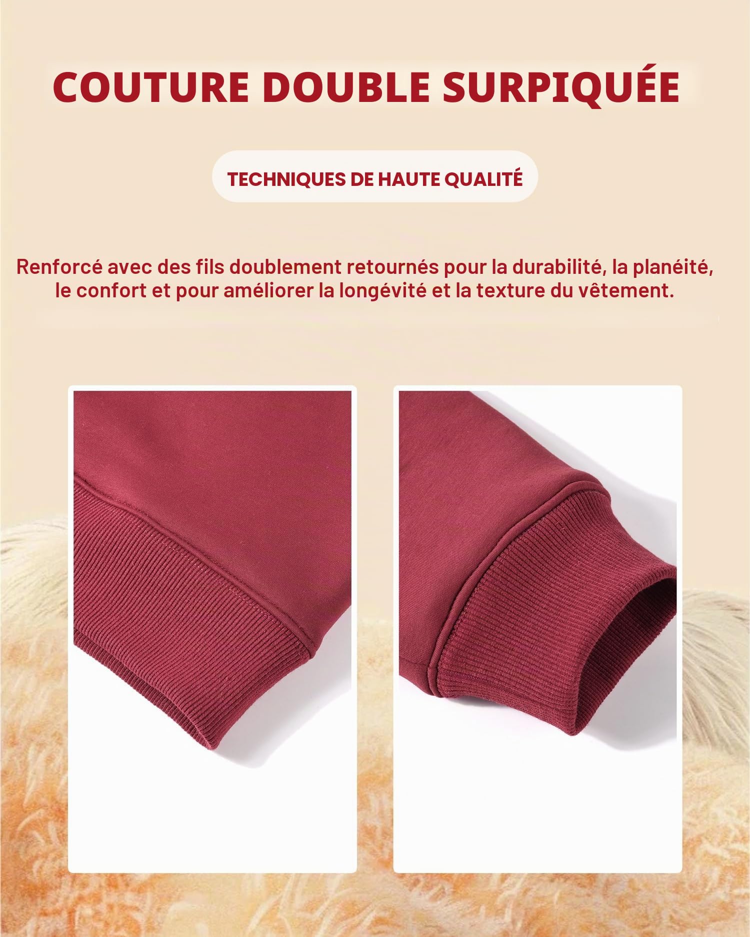Homme Sweatshirts Doublés Chauds Pulls d'hiver Polaire Sweats | Tissu épais, Poche kangourou, Coupe classique, Col rond, Doux & Confortable & Chaud, Pour le sport, la maison et les loisirs