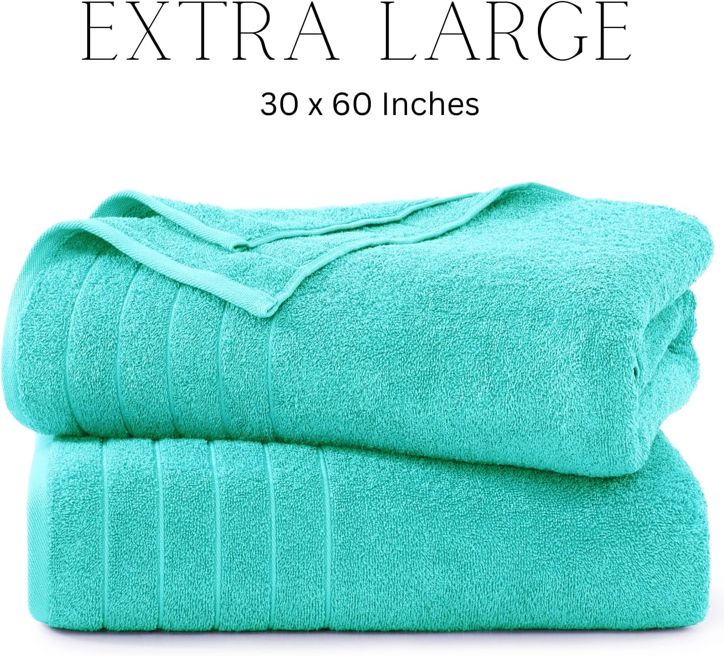 Aqua Sky Cotton Bath Towel Set - 2 Piece, Quick Dry