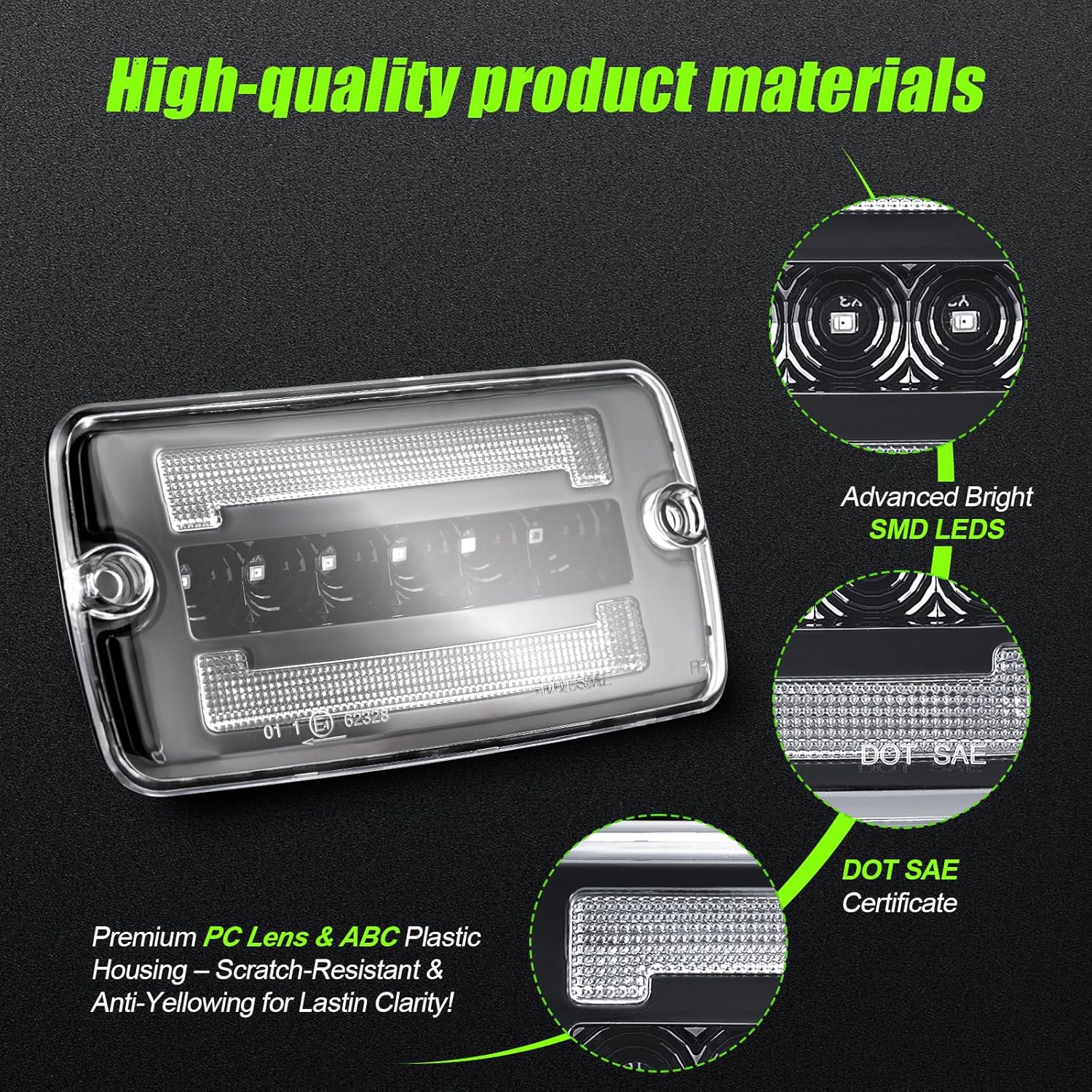 LED Front Corner marker Light Compatible With 1997-2006 Wrangler TJ Amber Turn Signal Light, White Daytime Running Light 2PCS Clear Lens