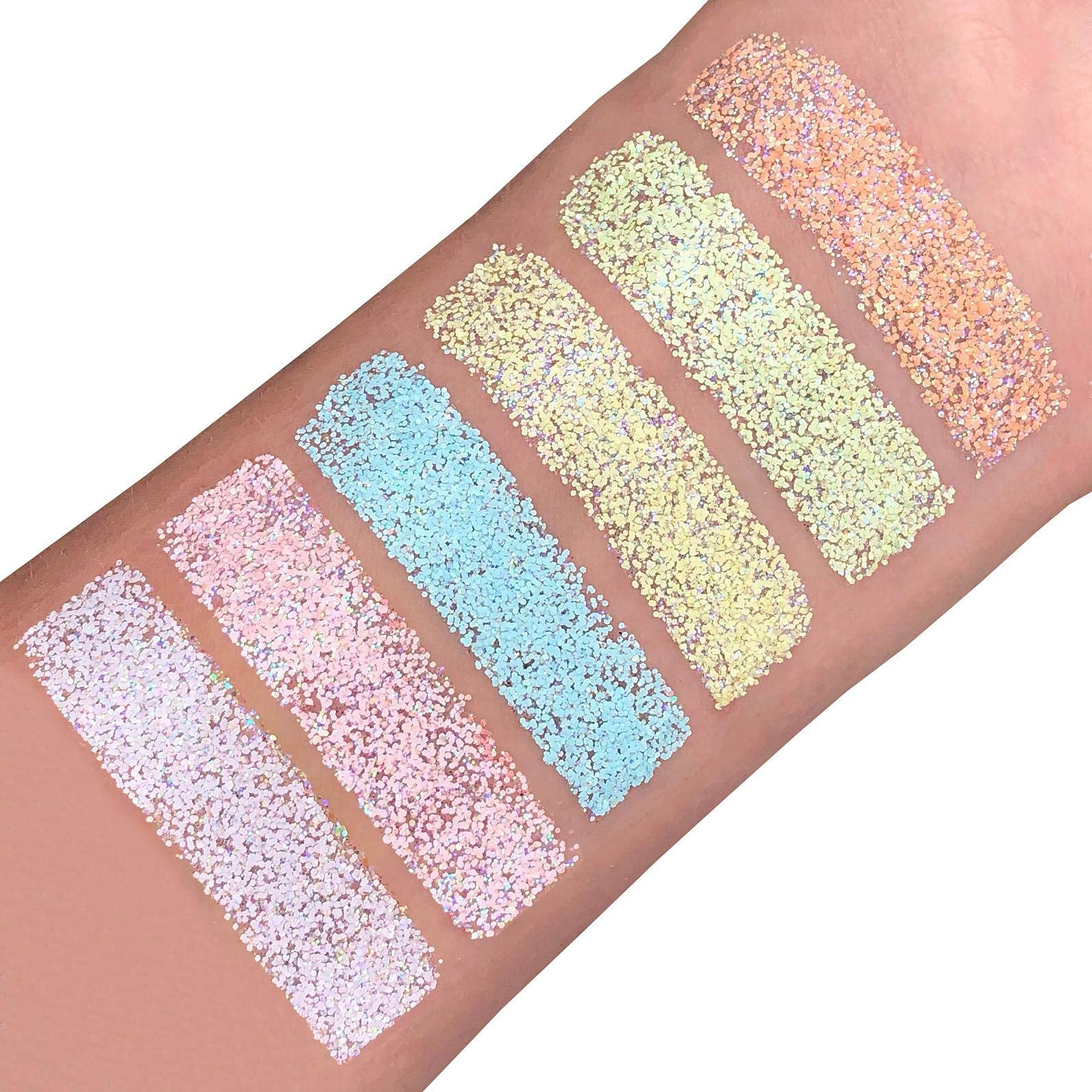 Barattolino glitter color pastello della Moon Glitter – 100% Cosmetico per viso, corpo, unghie, capelli e labbra - 3gr - Cofanetto