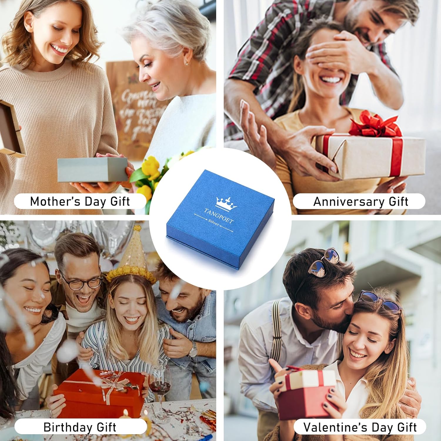 TANGPOET Giraffe Necklace Gifts for Women Mom Daughter 925 Sterling Silver Personalized Picture Jewelry Gifts for Giraffes Lover Birthday Mothers Day - Image 5