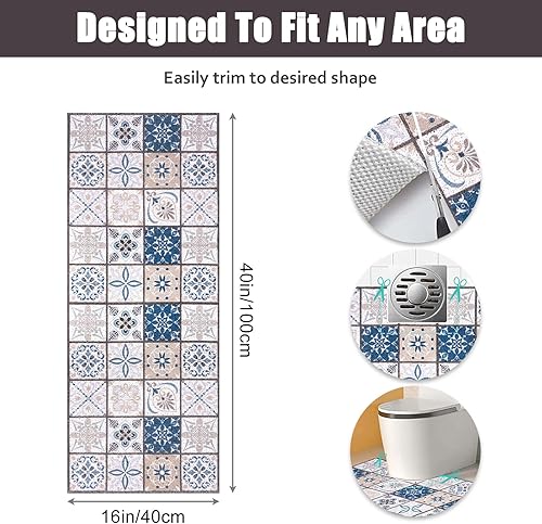 Miniatura 6 de Alfombra de ducha (16 x 39 pulgadas, marrón)