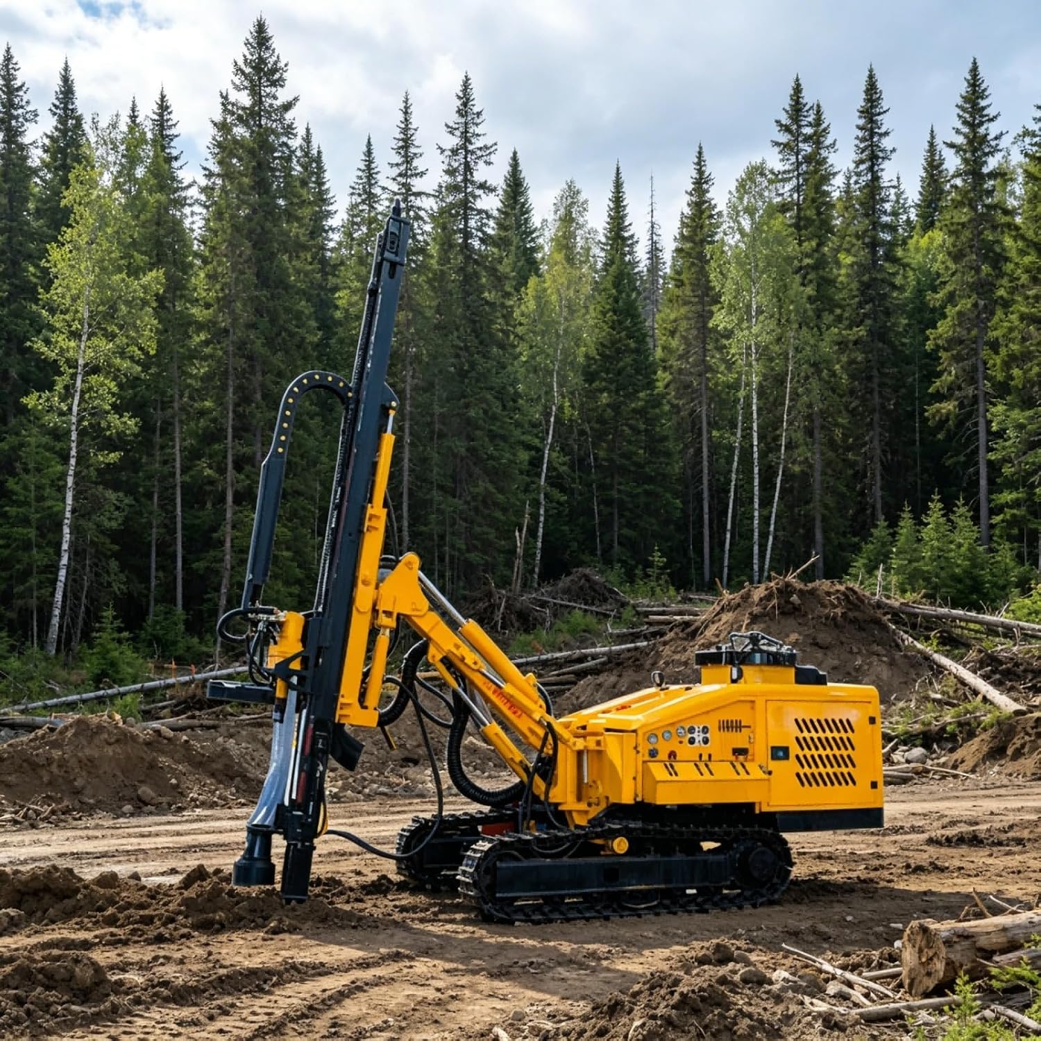 Road Construction Down-The-Hole Drilling Rig Stable Pneumatic Borehole Equipment for Highway Foundation Drilling, Pavement Maintenance and Ground Compaction Projects