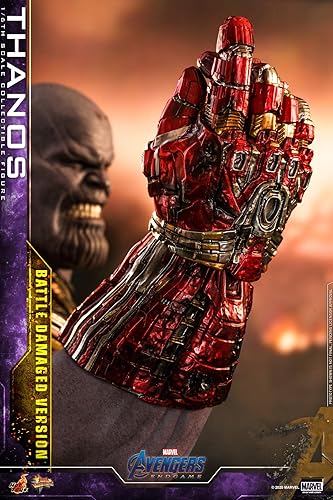 Miniatura 10 de Hot Toys Marvel Comics Avengers Endgame Thanos versión dañada de batalla Figura coleccionable a escala 16