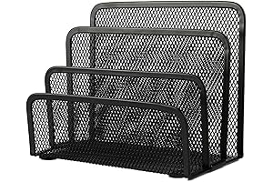 VANRA Small 3-Compartment Mesh Letter Sorter Black