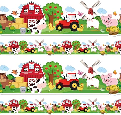 JarThenaAMCS Rollo de tablero de anuncios de animales de granja de 32.8 pies con borde troquelado para decoraciĂłn escolar de pizarra escolar JarThenaAMCS Rollo de tablero de anuncios de animales de granja de 32.8 pies con borde troquelado para decoraciĂłn escolar de pizarra escolar