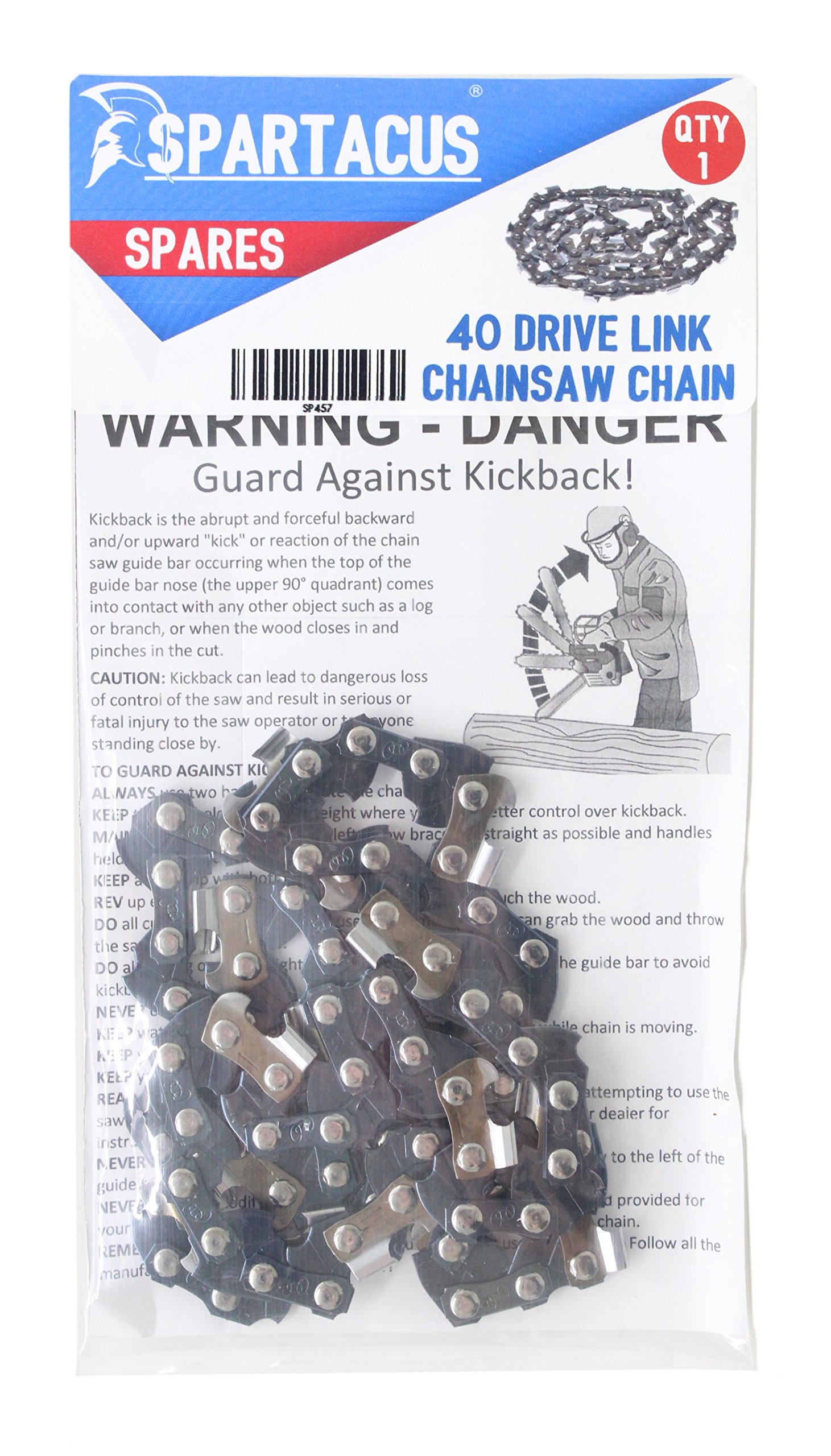 Spartacus SP457 25cm Chainsaw Chain (3/8" .043 x 40DL) Fits Ozito PXCCSS-018U