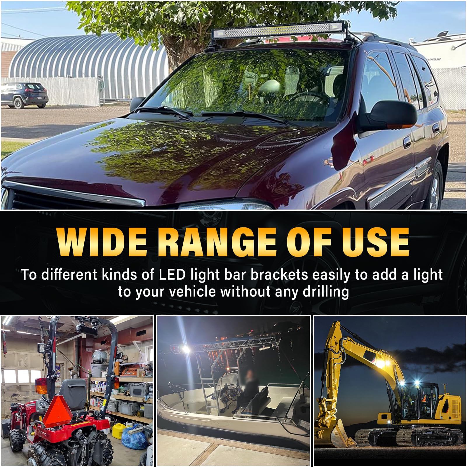 RIGIDON Podstawa magnetyczna LED, wsporniki montażowe, uniwersalny mocny uchwyt montażowy do samochodów terenowych ciężarówek 4 x 4 SUV ATV proste listwy świetlne LED lampa do jazdy