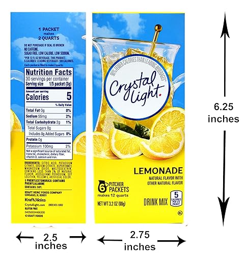Miniatura 54 de Crystal Light - Mezcla de bebida en polvo con sabor natural a limonada, sin azúcar, 48 paquetes