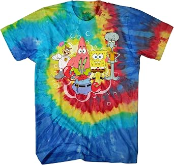 SpongeBob SquarePants Boys Shirt - Spongebob Tee - Classic Spongebob Tie Die T-Shirt