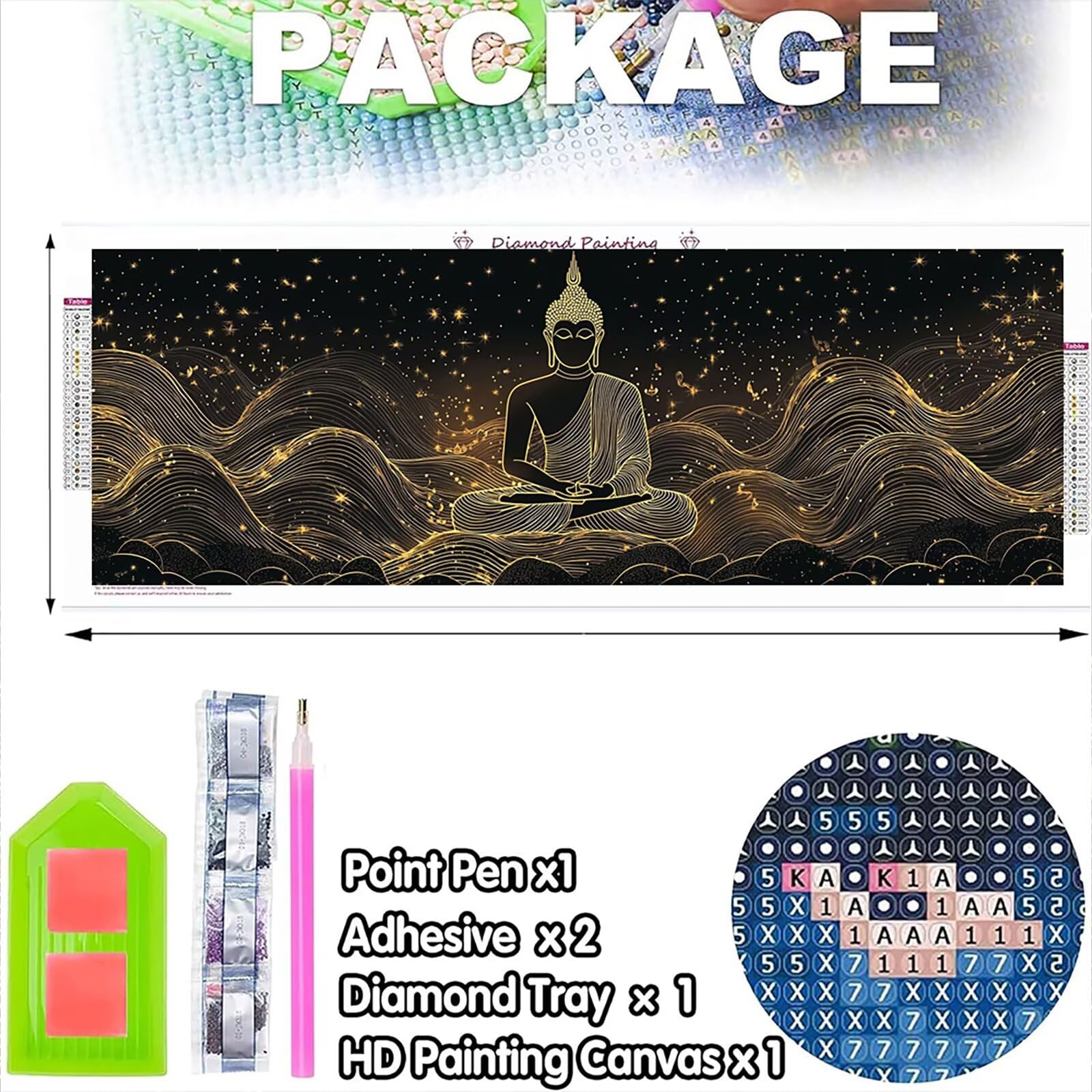 100 x 300 cm malowanie diamentami pełny zestaw 5D rzeźba, diamentowe malowanie Zen, mozaika cyrkonie hobby kreatywne rzemiosło haft krzyżykowy, dla początkujących dekoracja sypialni TU0N-669