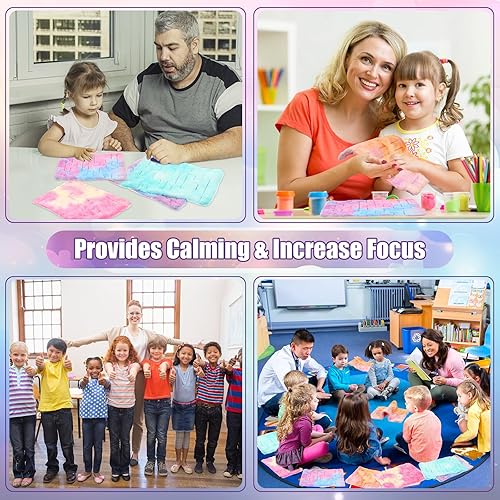 Miniatura 5 de Tapete sensorial de laberinto de mármol, 4 piezas, juguetes para aliviar el estrés, juguetes para aliviar la ansiedad, juguetes sensoriales de tela