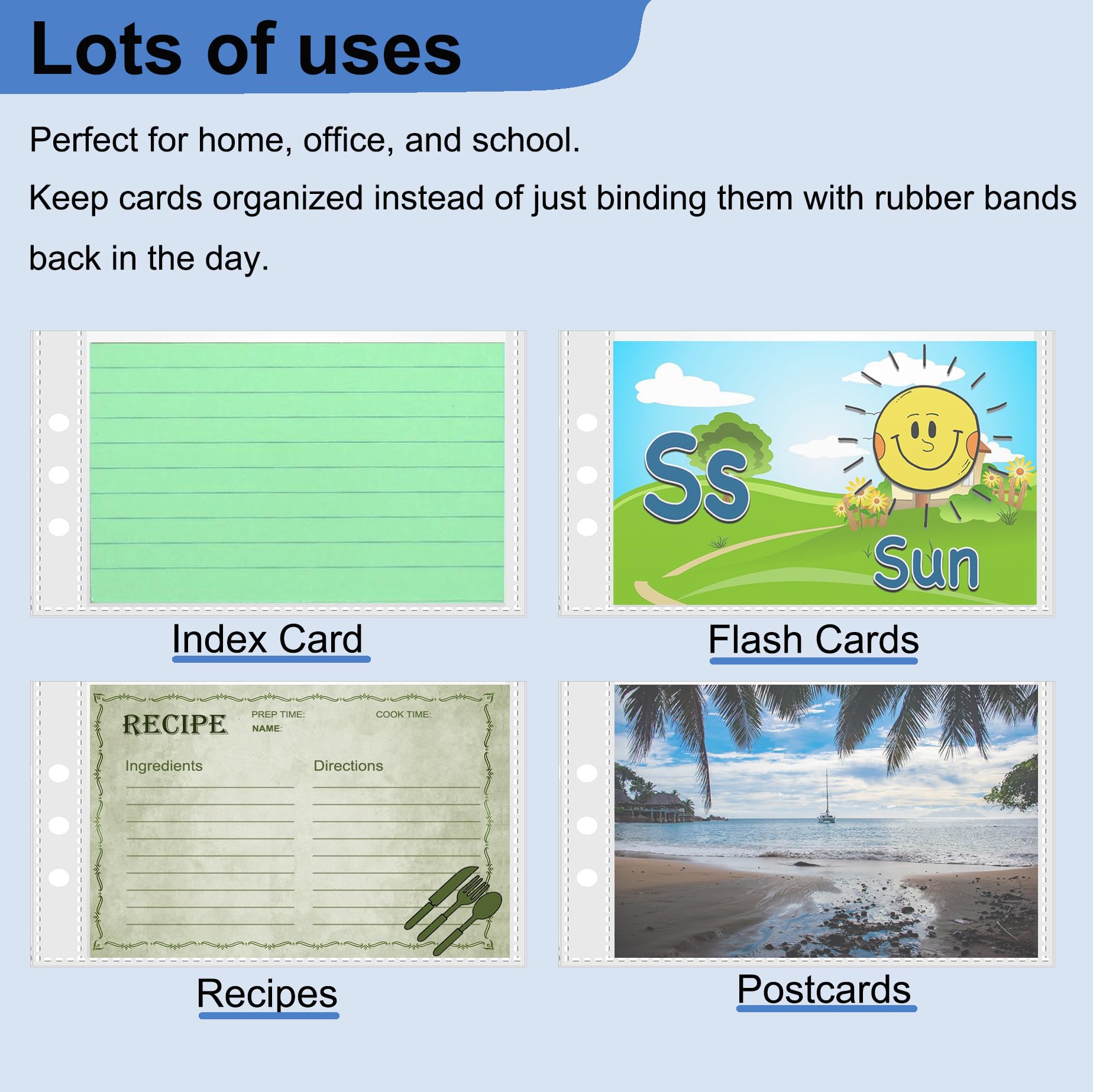 3×5" Index Card Binder Organizer With Plastic Pocket Sleeves