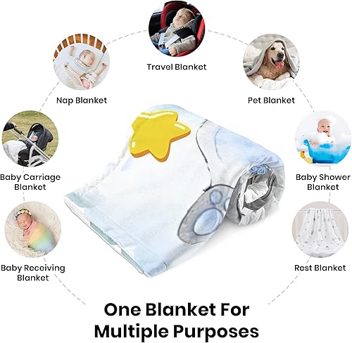 Miniatura 7 de UJDUYSD Manta de bebé personalizada para niños, manta de bebé personalizada con nombre súper suave para niños, manta de elefante personalizada para