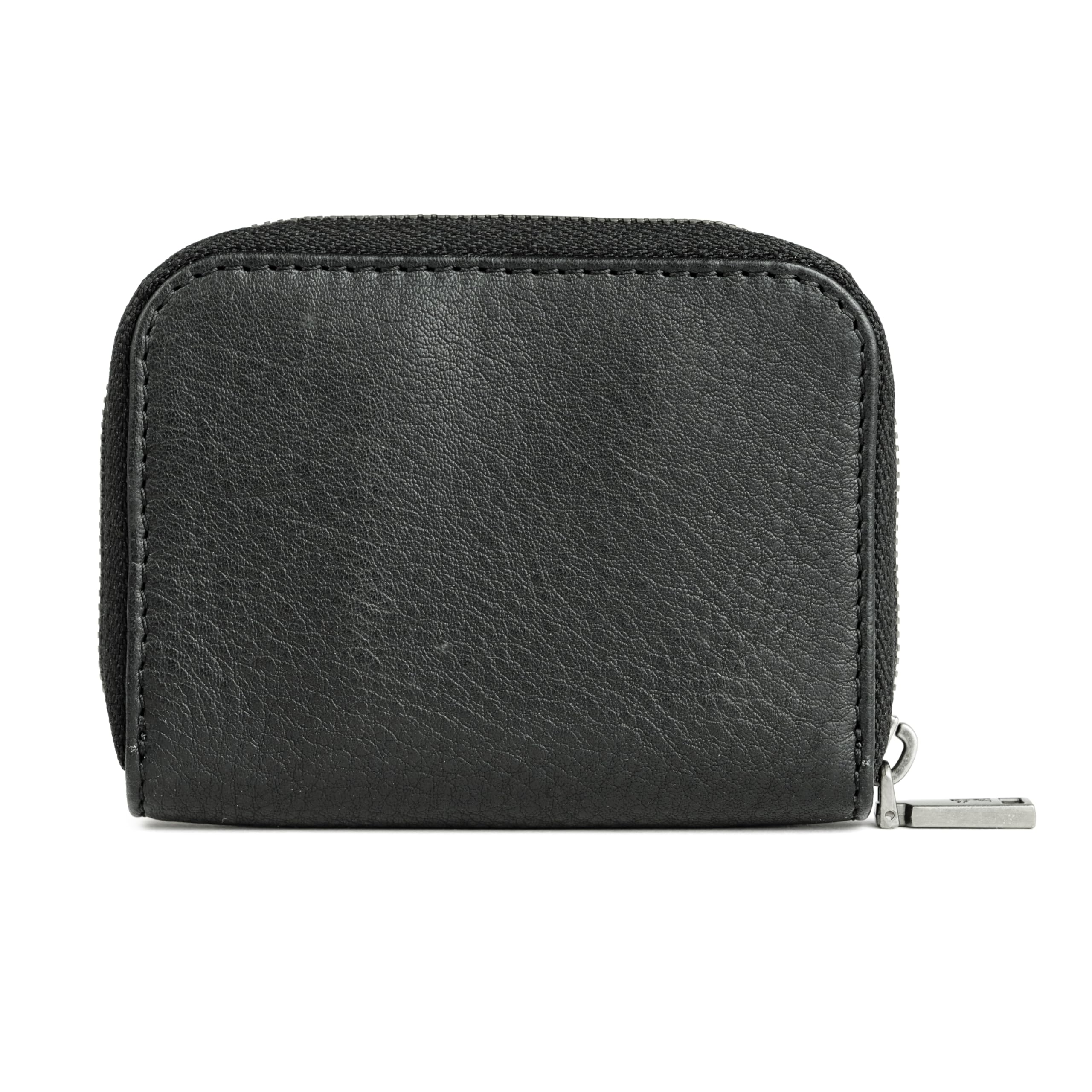 Berliner Bags Braga Monedero Pequeño de Piel Mujer y Hombre con Cremallera | Negro Billetera De Cuero Auténtico Compacto Forro De Algodón Cierre Ykk Para Monedas Y Billetes Elegante Versátil Práctico
