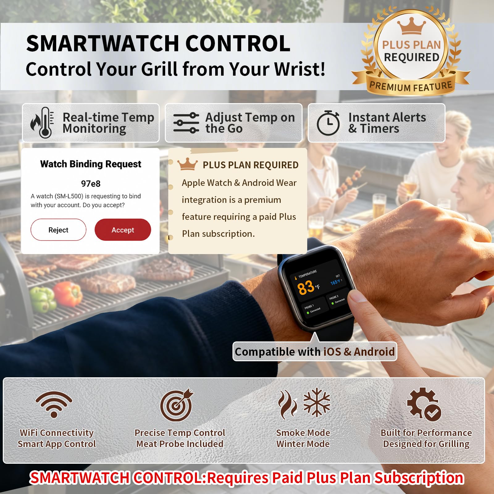Smart WiFi Uniwersalna płyta sterowania temperaturą PID z aplikacją Smart Control dla Pit Boss, Traeger, Z Grills & Smokers - ulepszony cyfrowy zamiennik kontrolera grilla z 1 Hot Rod
