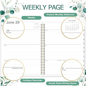Planner 2026-2027 - 9 x 11 Planner 2026-2027 Weekly and Monthly, from JUL. 2026 to JUN. 2027, 26-27 Academic Planner with Tab, Twin-Wire Binding, Inner Pocket
