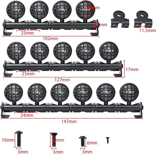 Miniatura 6 de RC-Hub Barra de luces LED de techo 4 LED RC luces para 110 RC Crawler Car SCX10