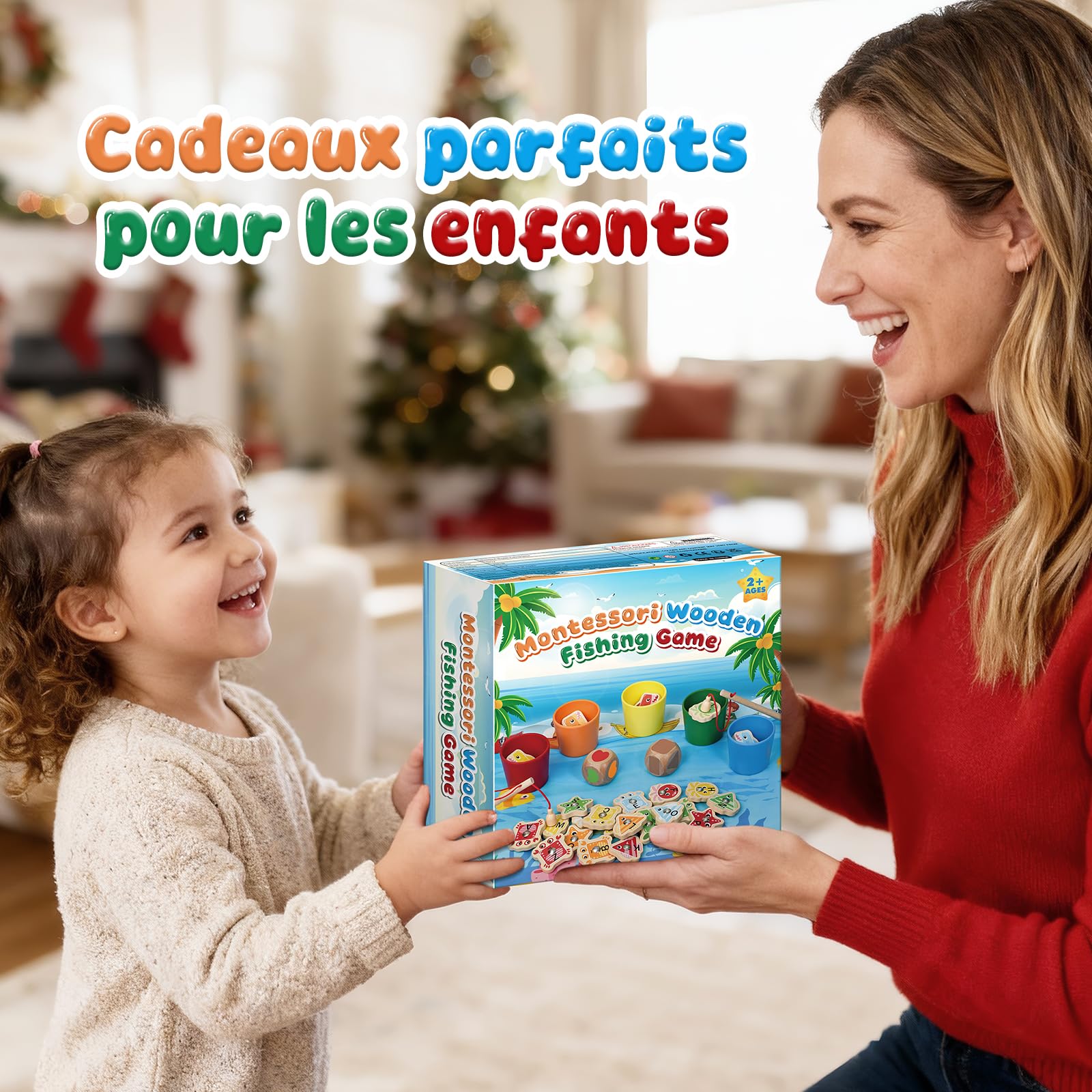 Jouet Enfant 2 3 Ans, Jeux Montessori Pêche a la Ligne pour Enfant 2 3 Ans en Français - Jeu Educatif 2-3 Ans de Tri pour Enfant, Cadeau d'anniversaire Enfant 2 3 4 5 6 Ans
