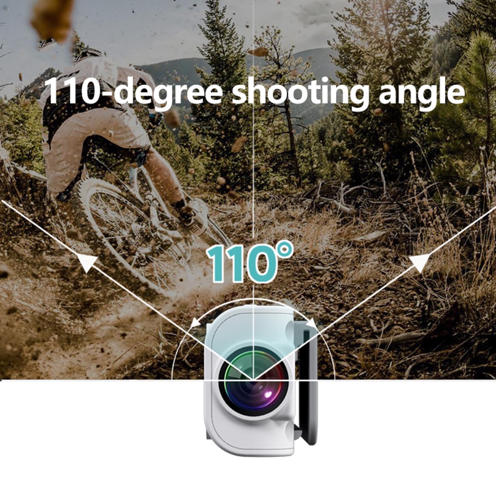 Kamera Noszona na Ciele, 110° Szeroki Kąt 2.7K 30fps Kamera Wideo Montowana na Ciele, Sterowanie Przez aplikację WiFi, Noszona na Ciele Kamera FPV Kamery do Chodzenia,