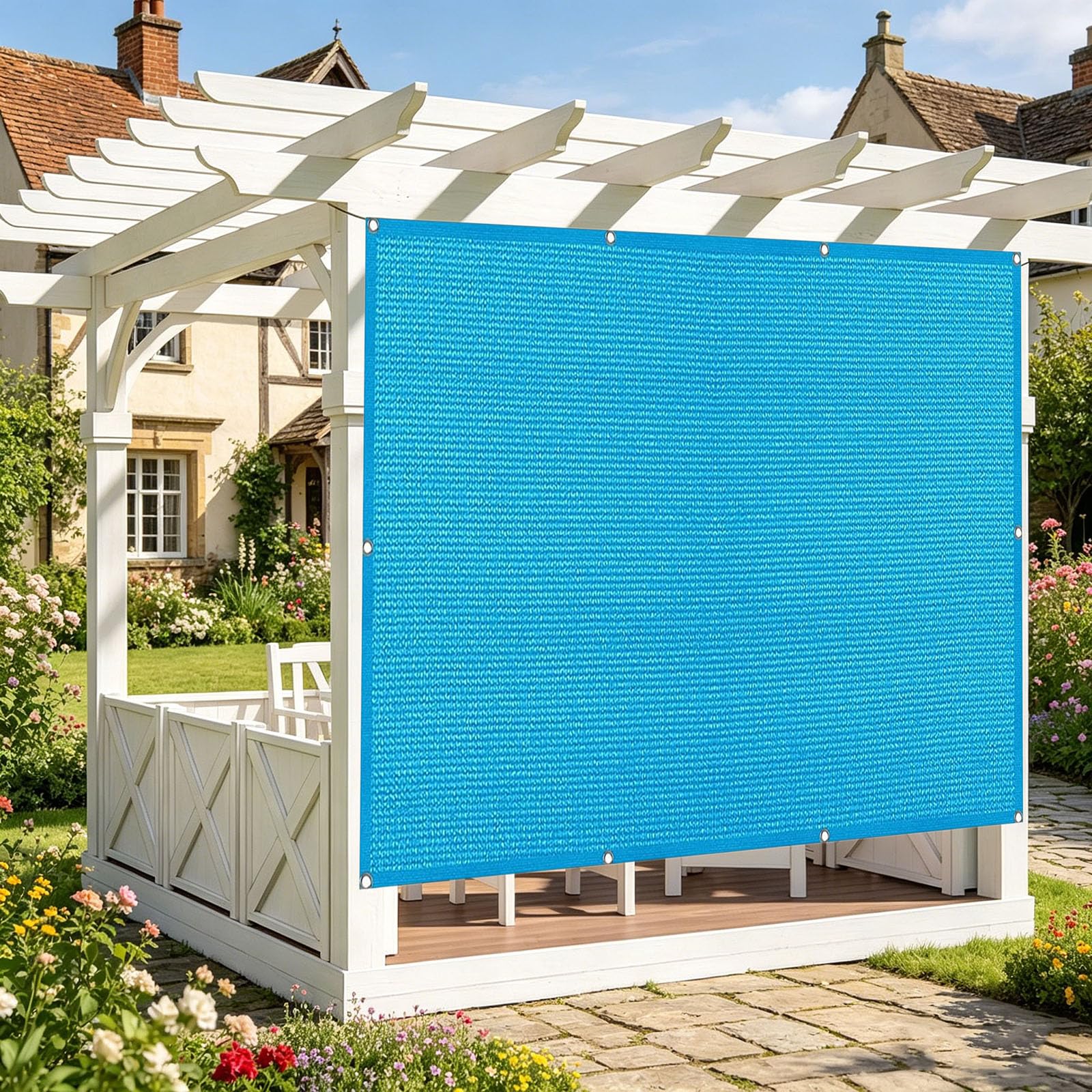 Voile d'ombrage rectangulaire 2.7 x 3 m HDPE protection solaire pour terrasse