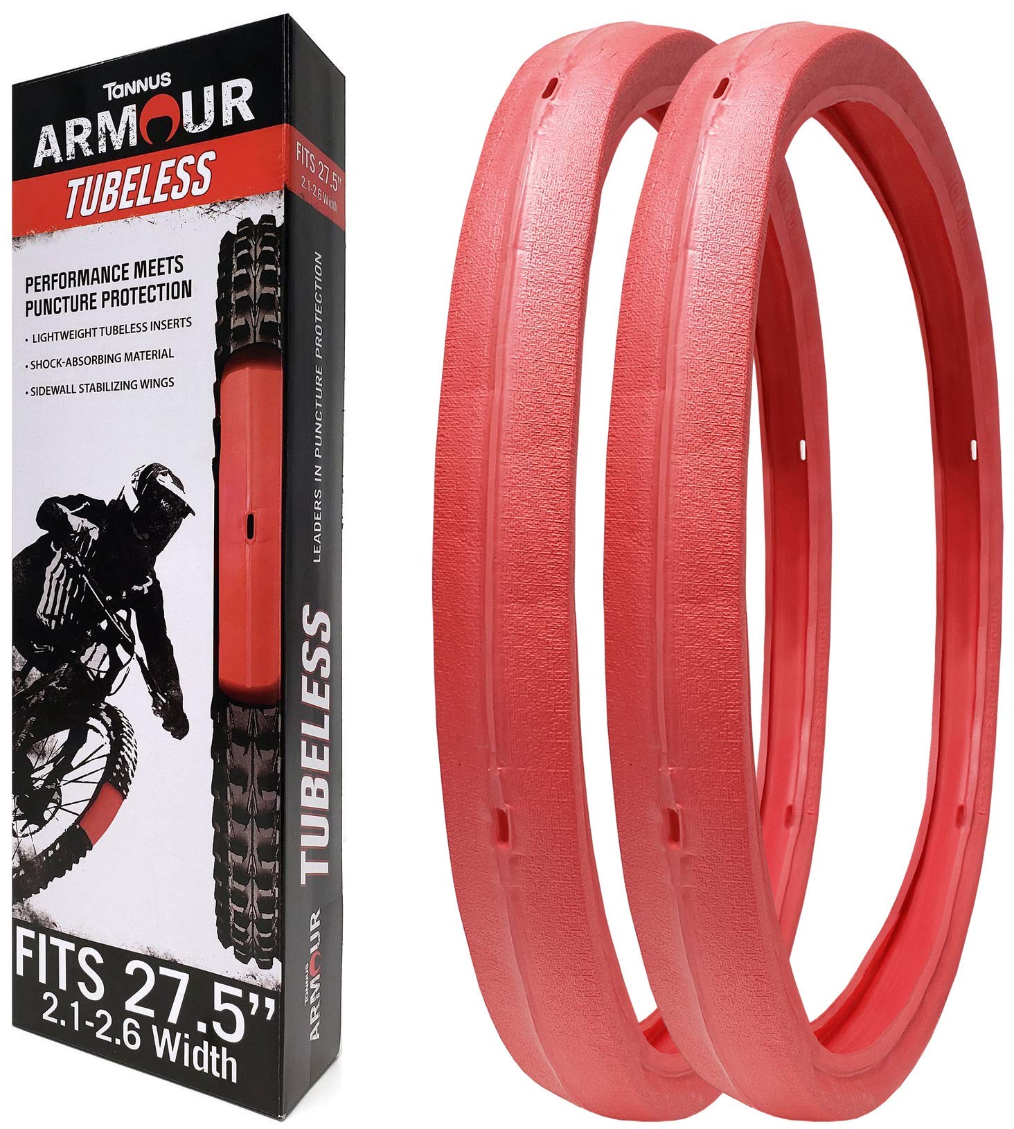 TannusArmour 27.5" x 2.1-2.6" TUBELESS Tire Inserts Set of 2 | Rim Protection | No Pinch Flats | Vibration Dampening | Improved Handling | Only 150 Grams | Easier Installation