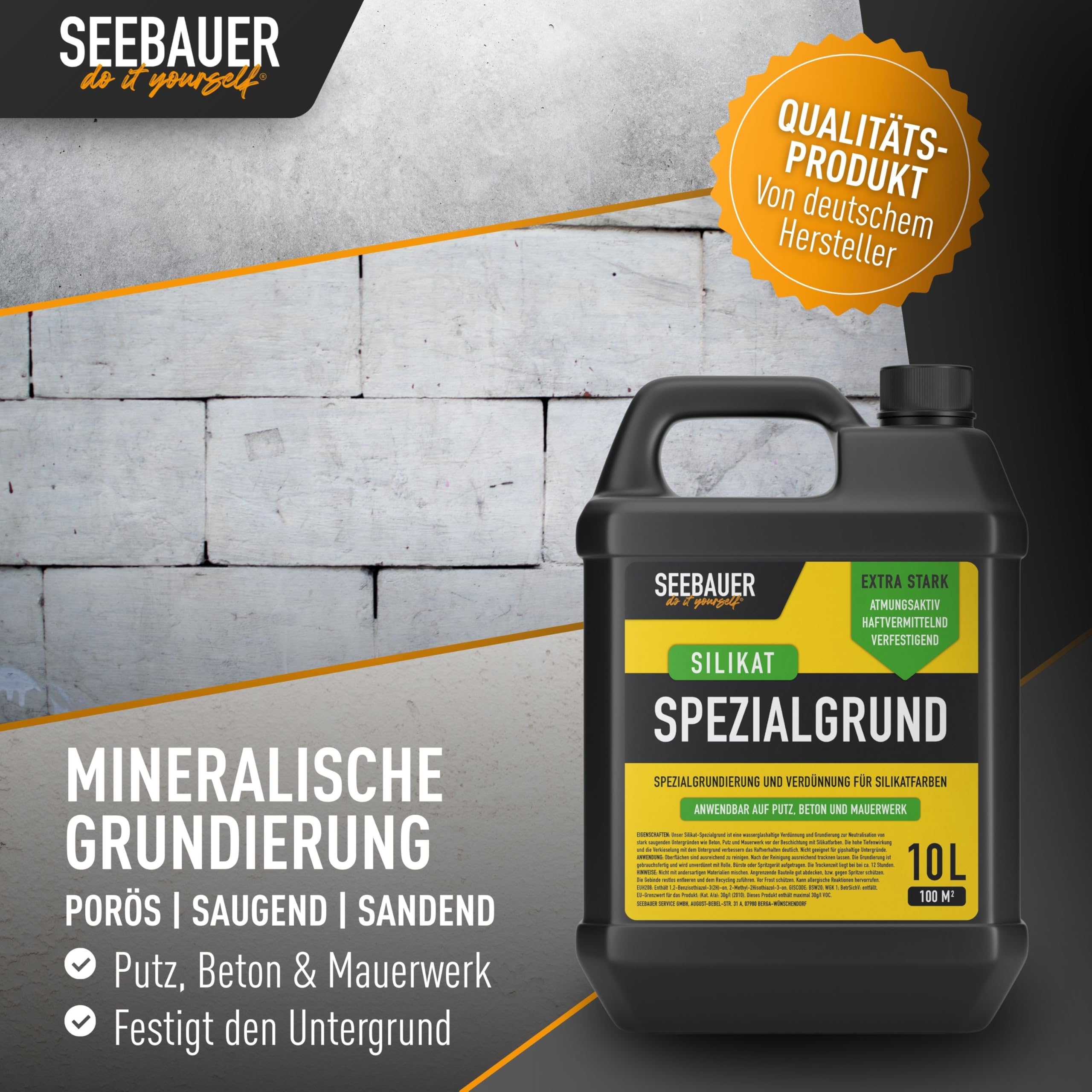 Spezial-Silikatgrund 10L - Grundierung und Verdünnung für Silikatfarben im Innen- und Außenbereich