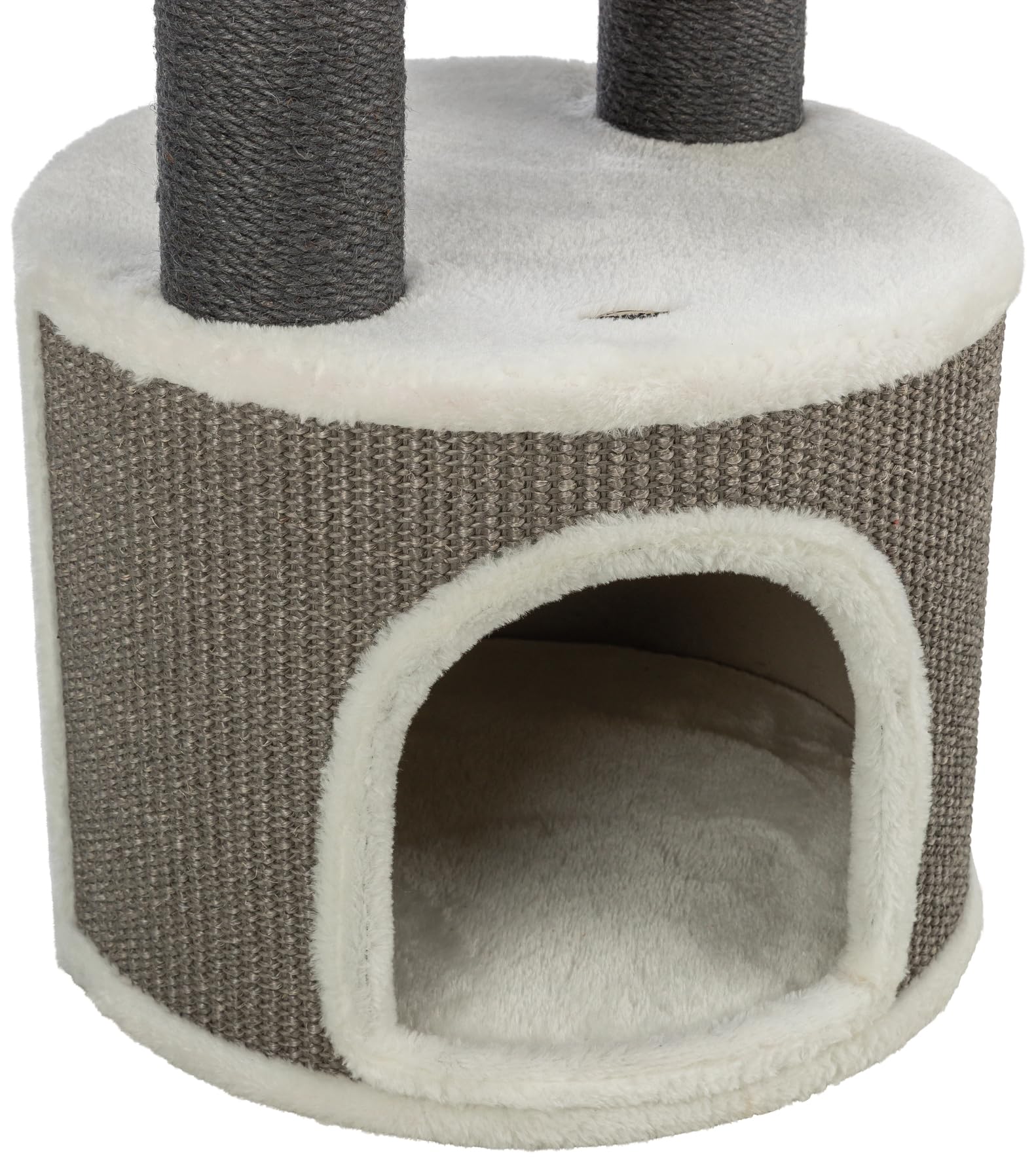 TRIXIE Tiragraffi Marco 85 cm in bianco/beige/grigio – Albero per gatti a più piani con molte possibilità di graffi e giochi, nonché luoghi di ritiro – accogliente e stabile – 44469