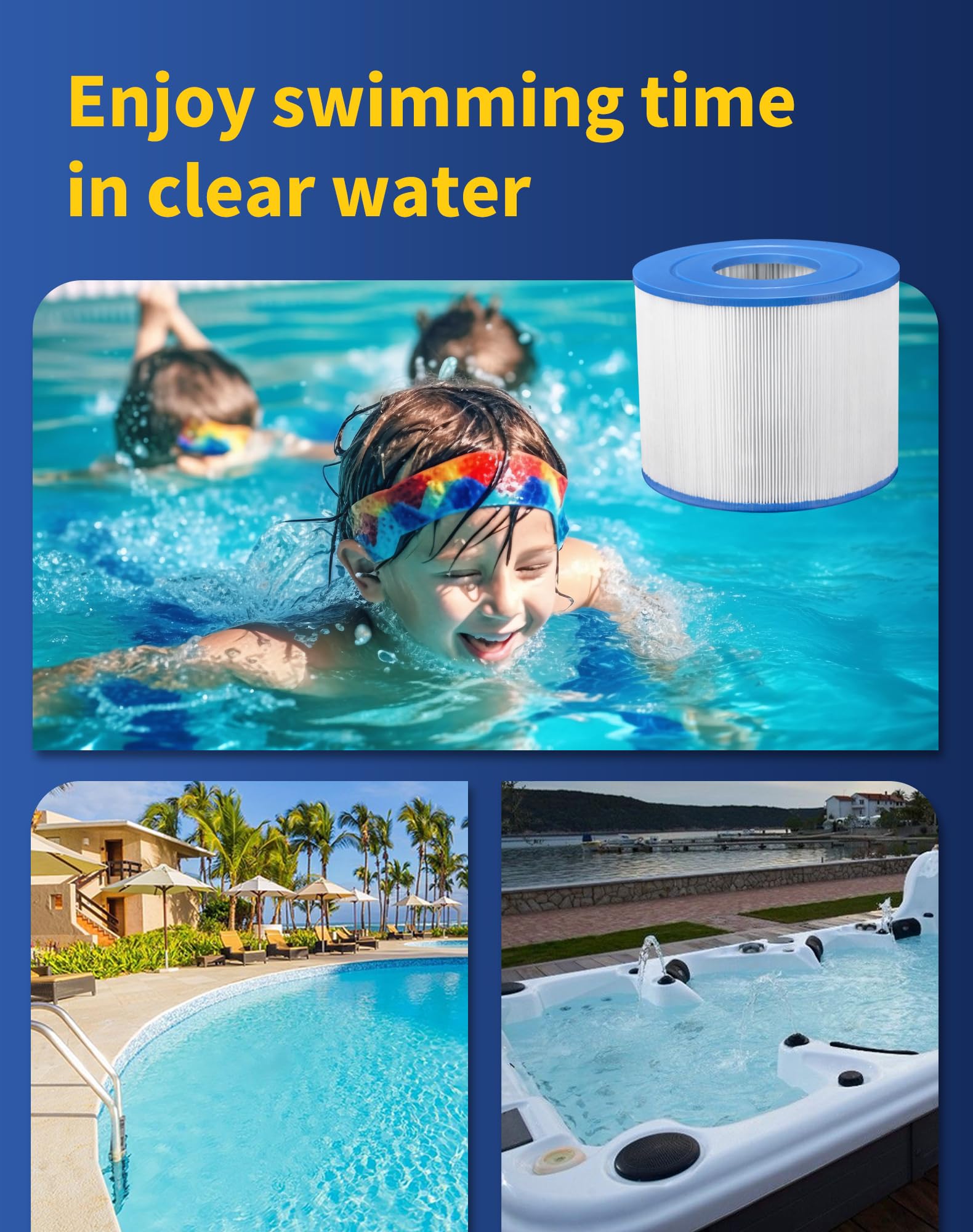 ZOTEE Cartucho de filtro de repuesto para spa y piscina PBF40M, Bull Frog Spas, Wellspring 30 Coreless 10-00282, 2 paquetes
