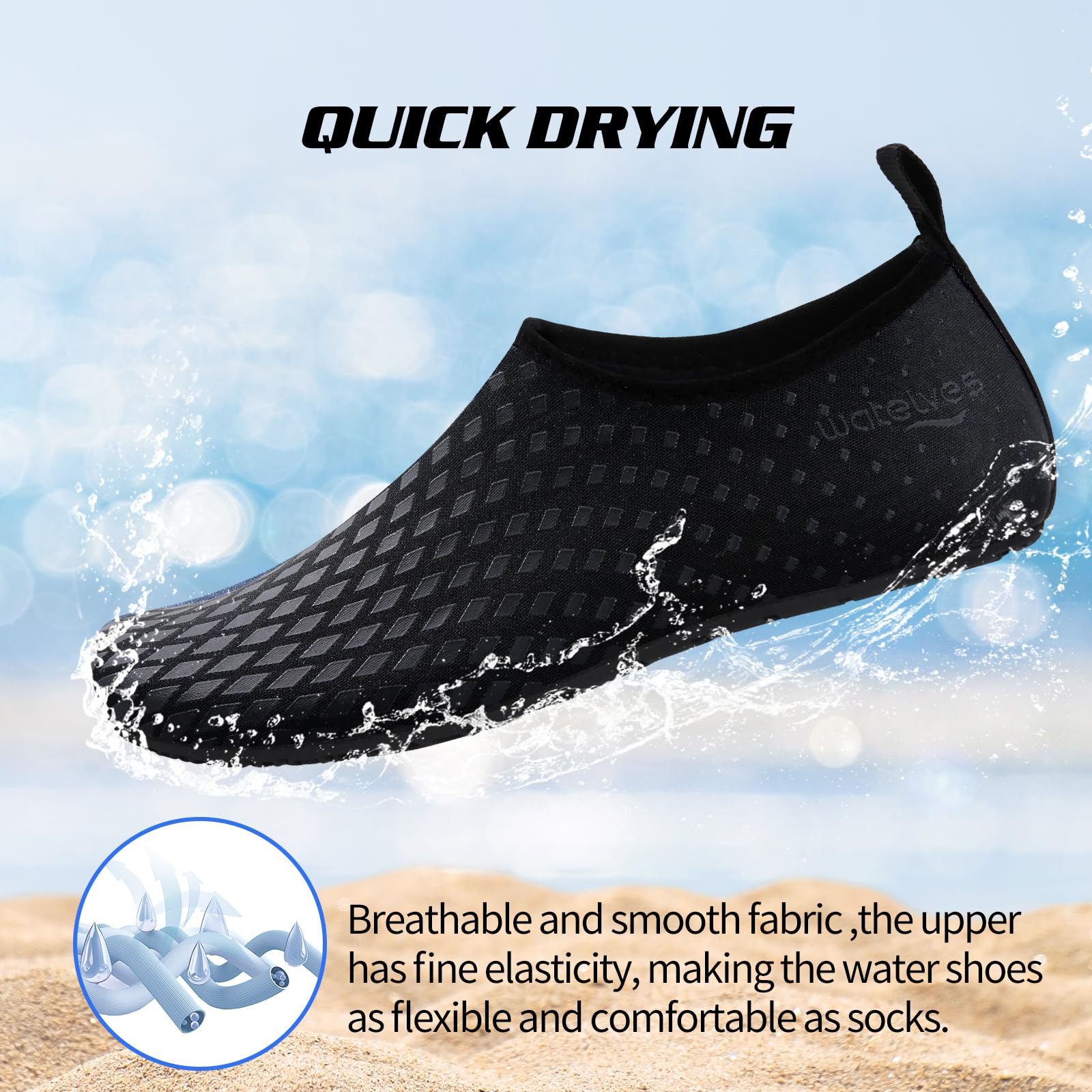 WateLves Scarpe da Scoglio Scarpette Donna Uomo Asciugatura Rapida Super Leggere Antiscivolo per Spiaggia e Snorkeling Unisex