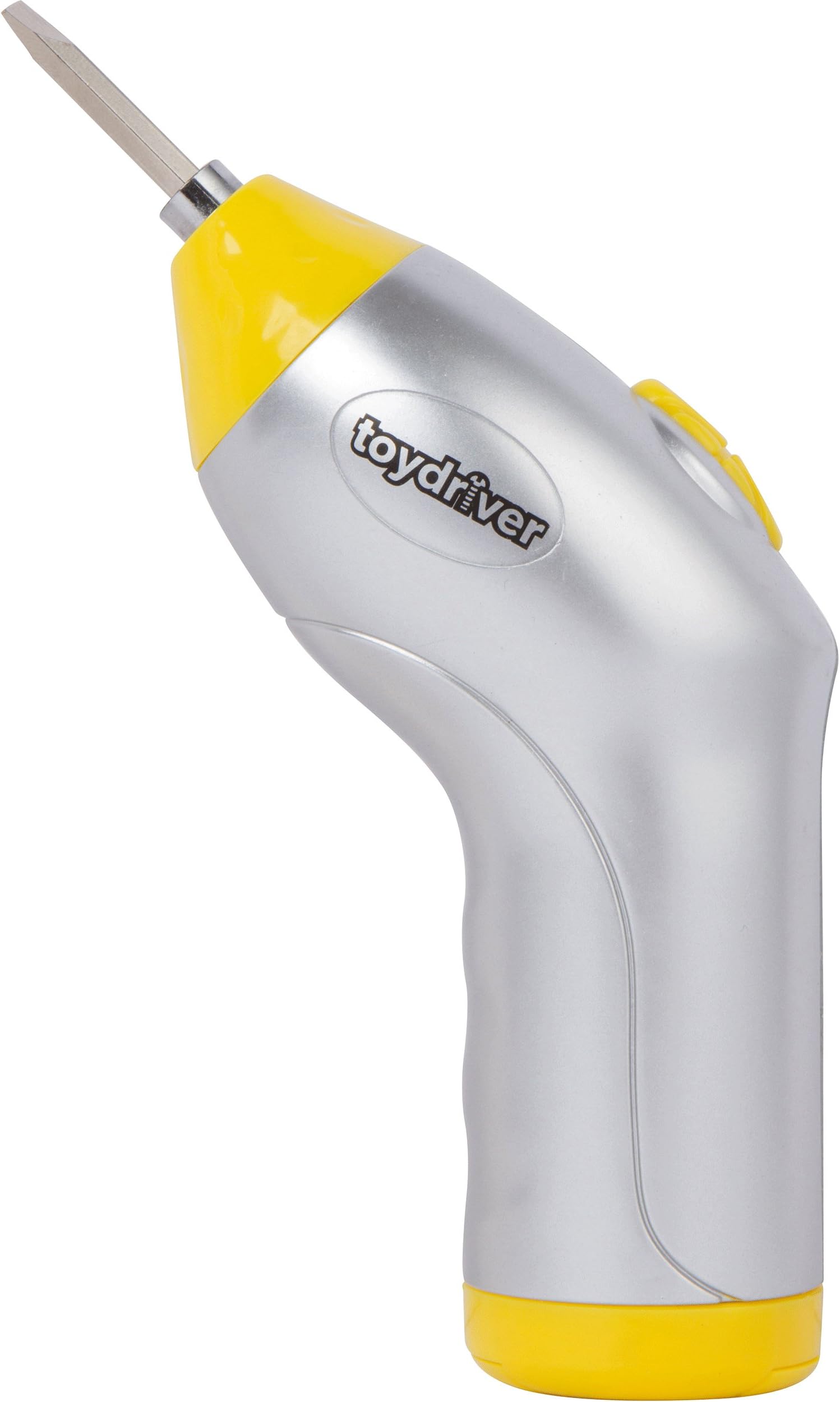 Low Torque Battery Operated Screwdriver Tool for Small Screws on Toy Battery Covers Grey/Yellow, 7x4x2