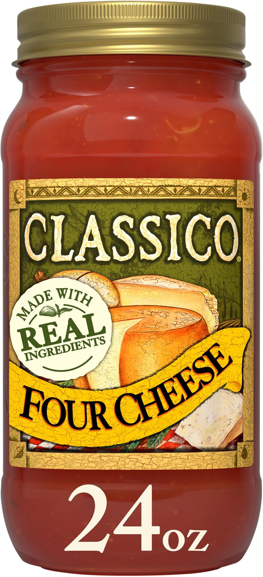 - Classico Four Cheese Pasta Sauce, 24 oz Jar