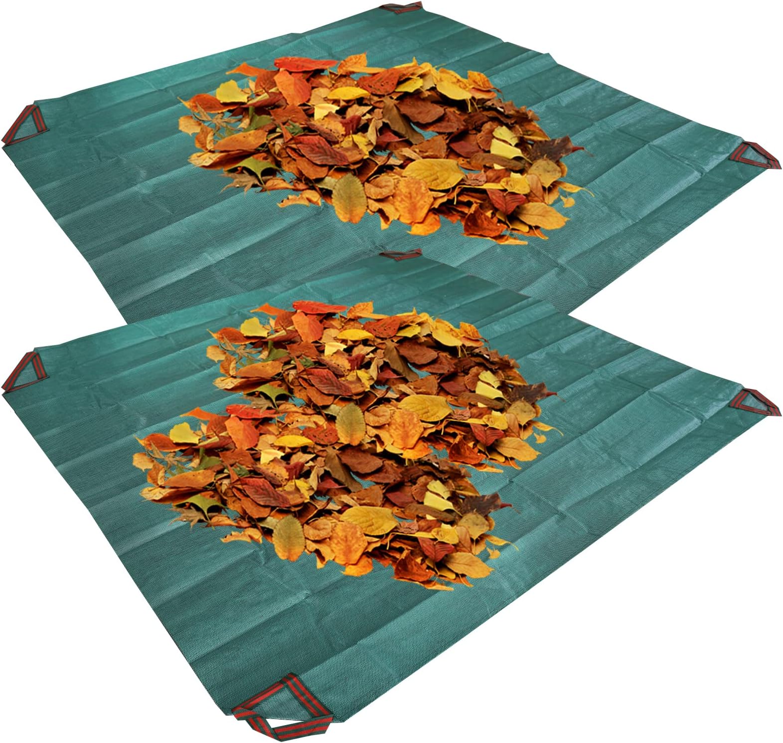 SanSanYa 7x7FT Garden Waste Yard Tarp with 4 Handles Yard Garden Waterproof Tarps, Garage Tarps, Patio Furniture Tarps, Tent Dampproof Mat, Outdoor Camping Tarps, Leaf Tarps, Clean Garden Waste (2)