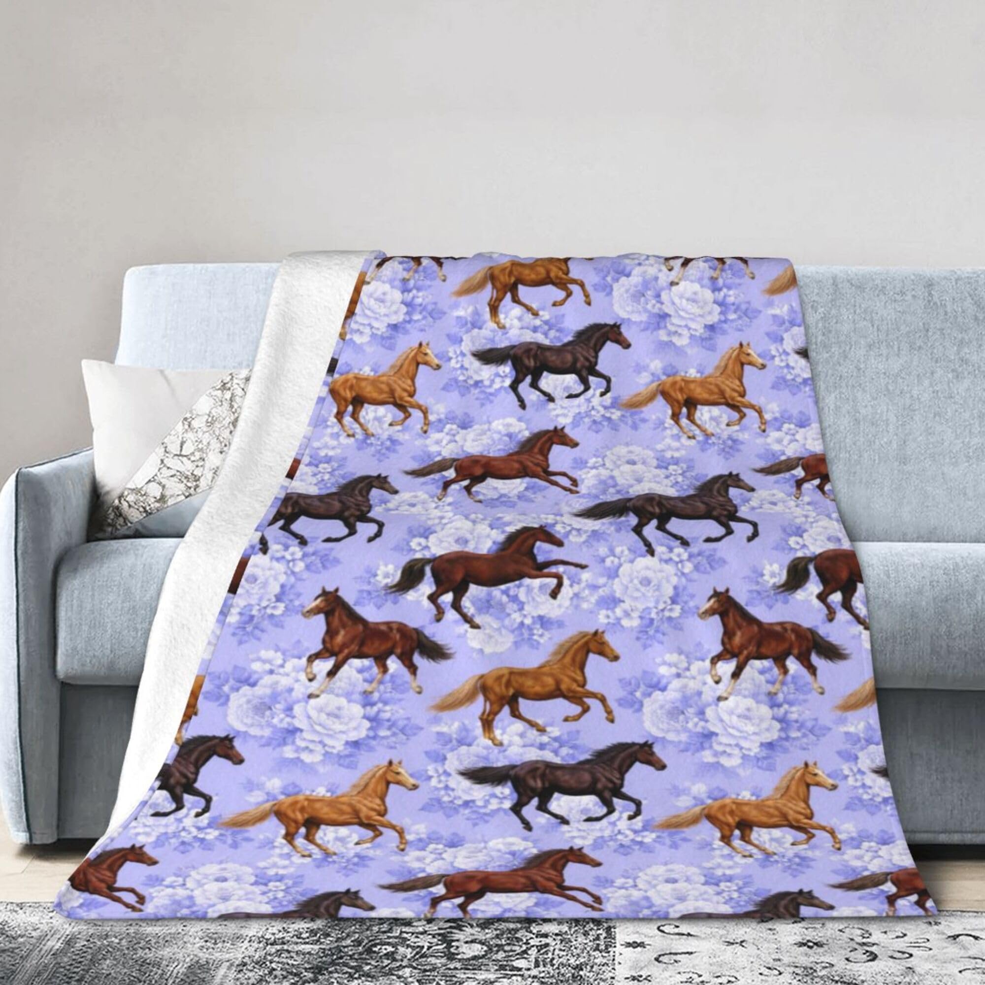 Horse Blanket Horse Throw Blanket Super Soft Cozy Plush Fluffy Fuzzy Fleece Blankets Gifts for Girls Women Boys Kids Adults 40"X50"