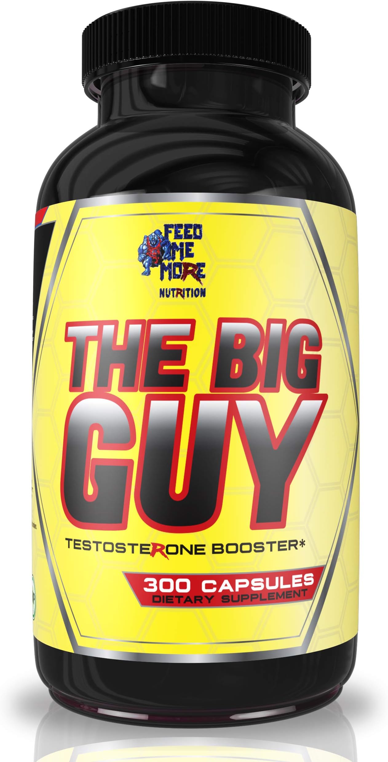 Feed Me More The Big Guy Testosterone Booster - All-Natural Male Enhancing Supplement to Build Stronger Muscles, Boost Energy, Libido & More with Tongkat Ali & Horny Goat Weed, & More – 300 Pills