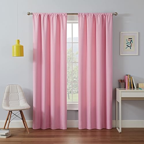 Vista 29 de ECLIPSE, Kendall - Cortinas blackout térmicas modernas con bolsillo para cortinero, cortinas para ventana de habitación o sala (1 panel), 42x84