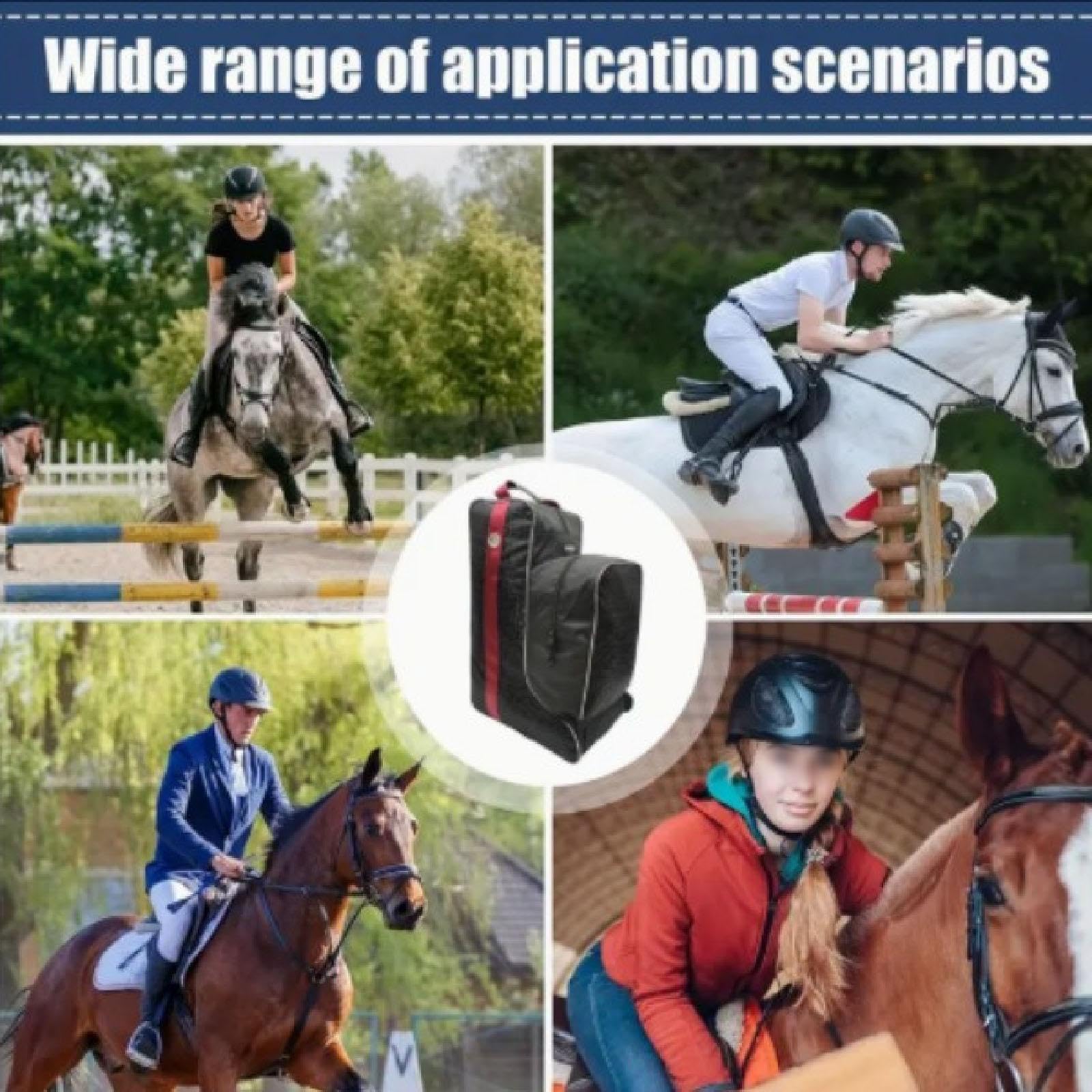 Bolsa para Botas de Equitación, Protección para Competición y Equipo Ecuestre de Tela Oxford, Bolsa de Arneses para Caballos, Bolsa para Botas de Montar de Vaquero, Impermeable, Multiusos