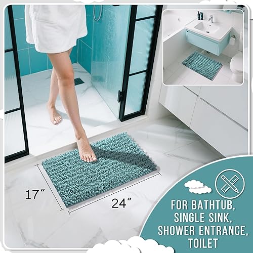 Miniatura 336 de Yimobra - Tapete de baño largo de felpilla, grande de 55.1 x 24 pulgadas, microfibra gruesa, absorbente, extrasuave, antideslizante, peludo, lavable