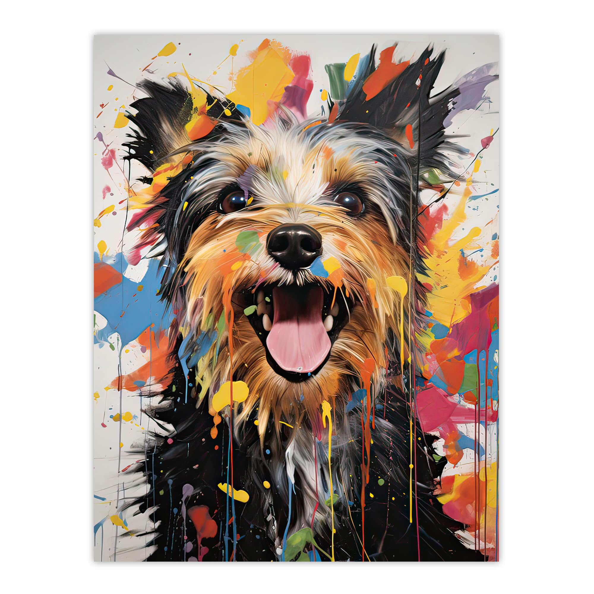 Artery8 Yorkshire Terrier Oil Painting Pet Portrait Poster W18" x H24"