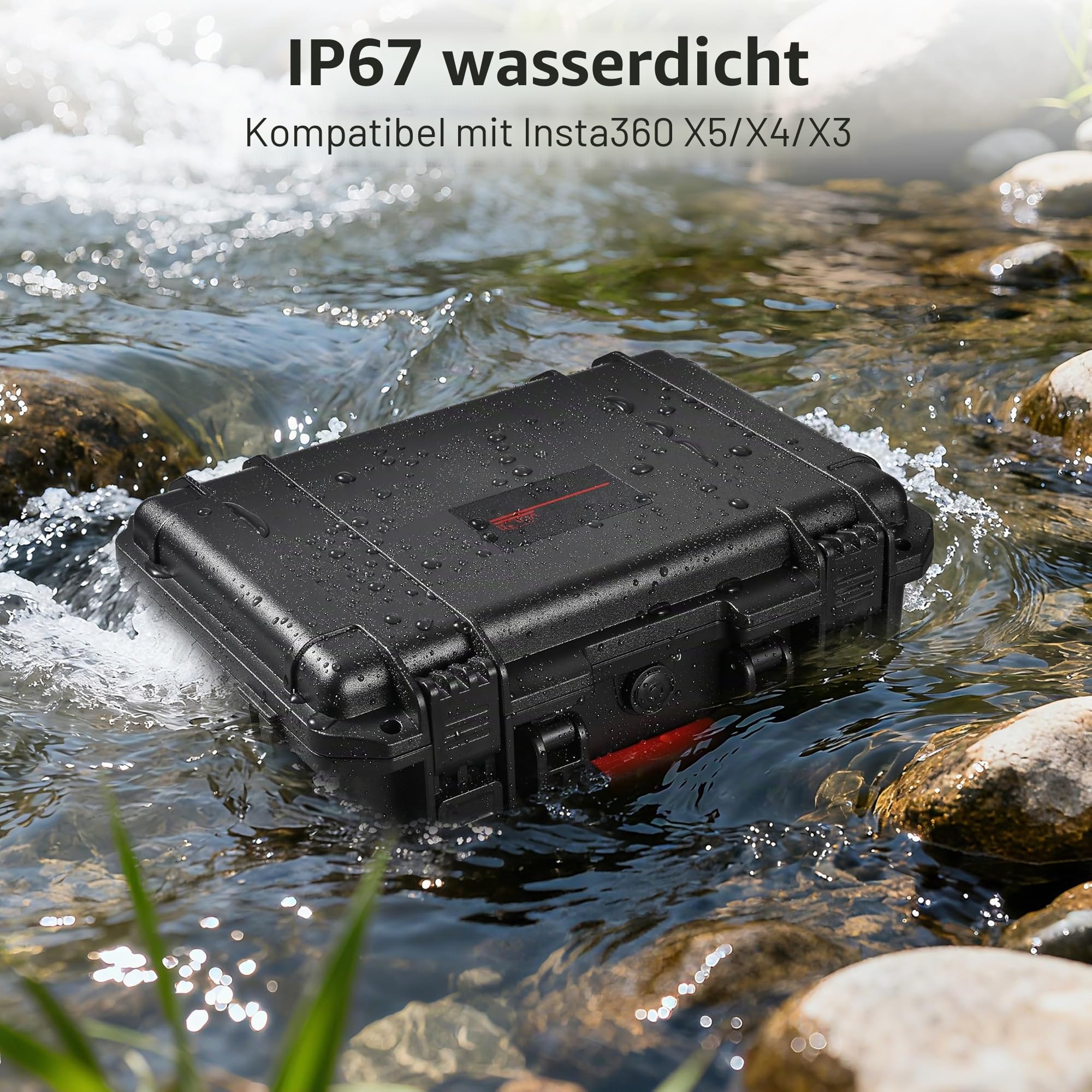STARTRC VCR Harte Tragetasche für Insta360 X5 Zubehör, wasserdichte Koffer Schutzhüllen Tasche mit doppelten Schichten für Insta 360 X5 Bundle Combo Full Kits und Tauchhülle mit Schultergurt