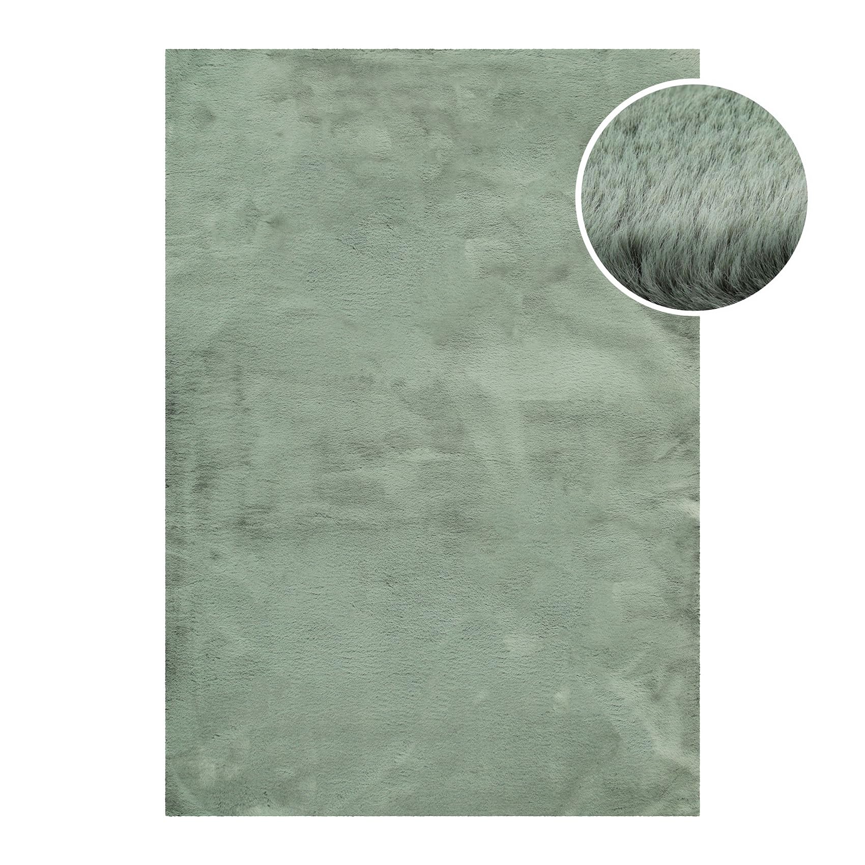 Wecon Home Tapis moderne à poils longs très moelleux de la marque Esprit - Idéal pour le salon, la chambre à coucher et plus - Alice (160 x 230 cm, vert sauge)