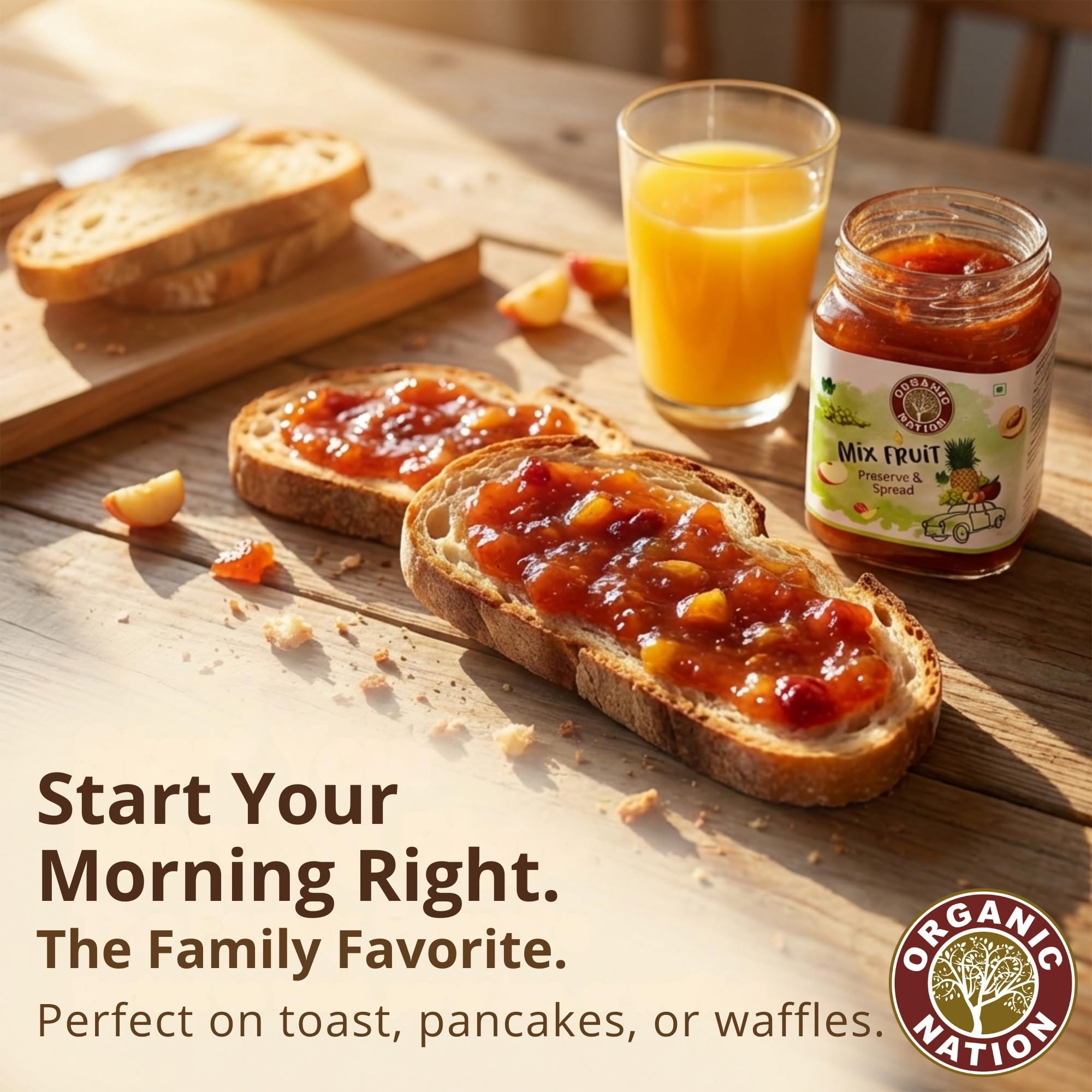 ORGANIC NATION Mixed Fruit Conserve, Perfectly Blended Mix Fruit Jam, Rich in Calcium, Iron and Magnesium - Low Sugar, Quality Jam Mixed Fruit, No Preservatives, 340g, Vibrant Natural Colors 3