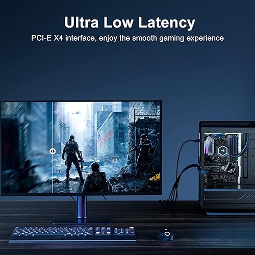 Miniatura 5 de ACASIS Tarjeta de captura de video 4K HDMI PCIe x4 Transmisión y grabación en 1080p60 con latencia ultra baja para videoconferencias, enseñanza,