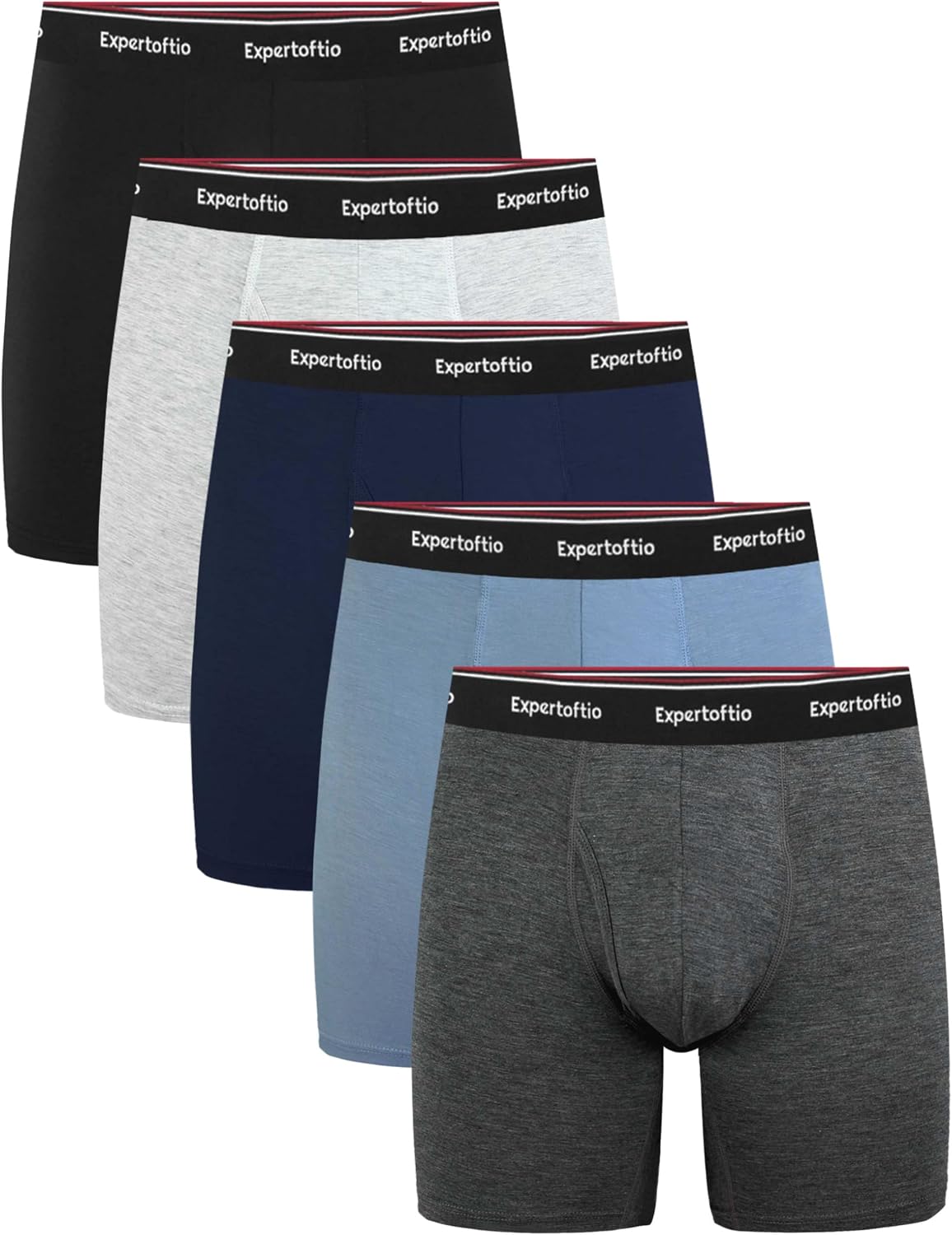 Bamboo Boxer Shorts Men's Long Breathable Underwear Men with Fly